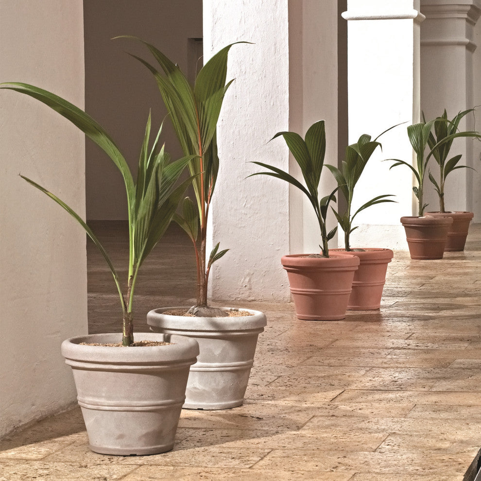 Crescent Garden Brunello Classic Rolled-Rim Planter, Weather Terracotta  20"