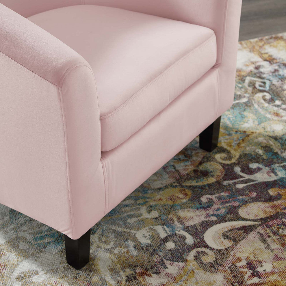 Armchair Accent Chair, Velvet, Pink, Modern, Living Lounge Hotel Hospitality