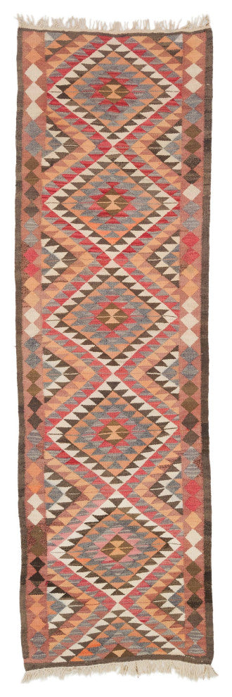 Vintage Turkish Kilim Runner 3' 3" x 10' 6", 39 in. x 126 in.