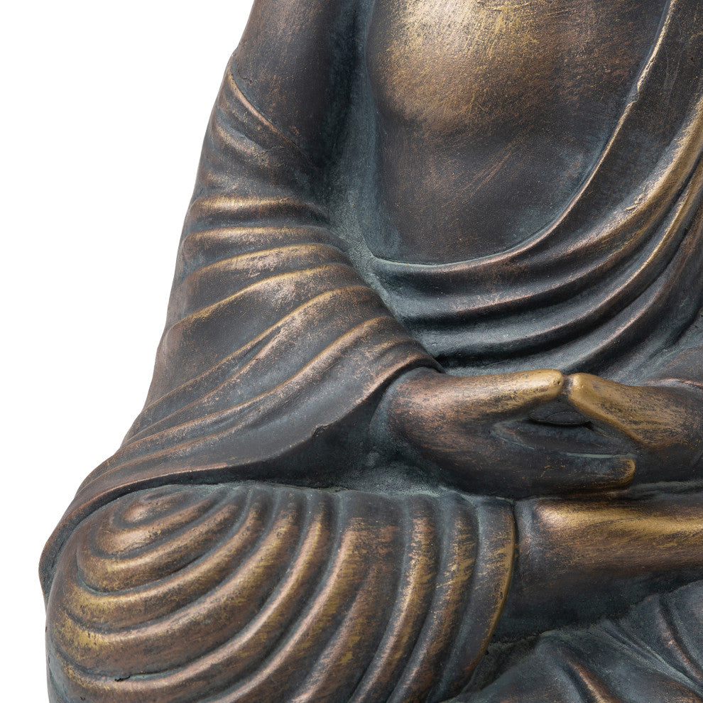 19"H MGO Meditating Buddha Statue