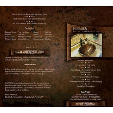 17" Rectangle Copper Prep Sink, Nickel, 3.5" Drain Opening, Drain & Accessories