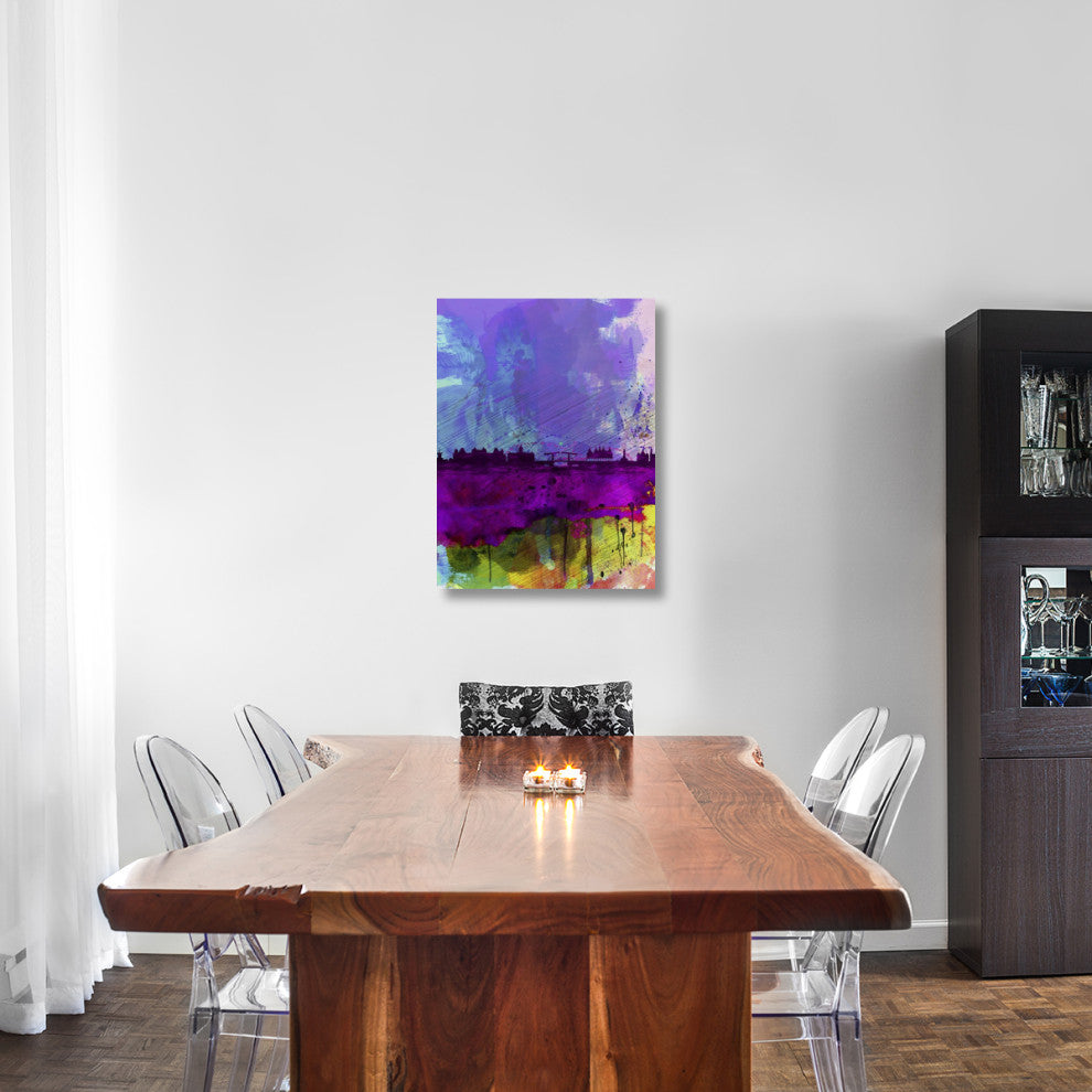 "Amsterdam Watercolor Skyline" Fine Art Print