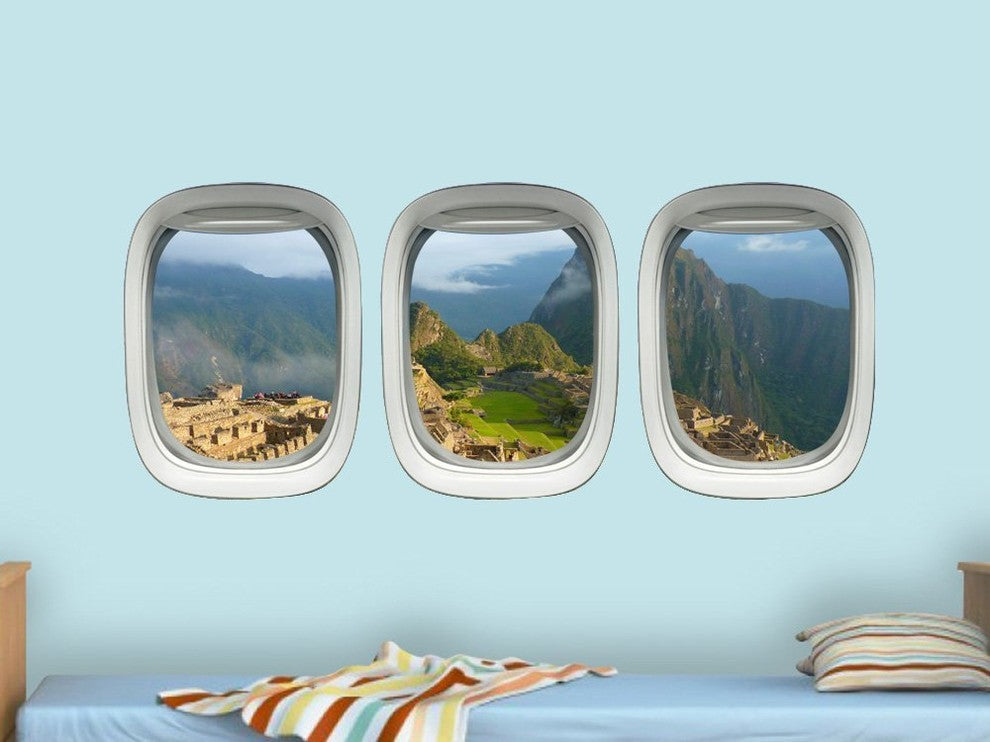 VWAQ Peru Machu Picchu Mountains Airplane Window Decals Aviation Decor VWAQ-PPW5