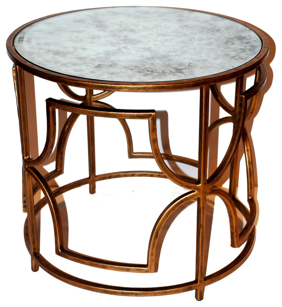 Quatrefoil Table, Antique Gold