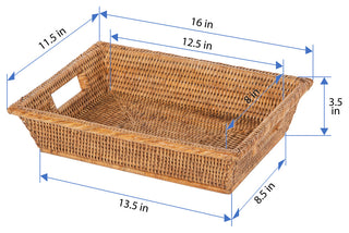 La Jolla Rectangular Multi Purpose Shelf, Storage Basket, Small, Honey-Brown