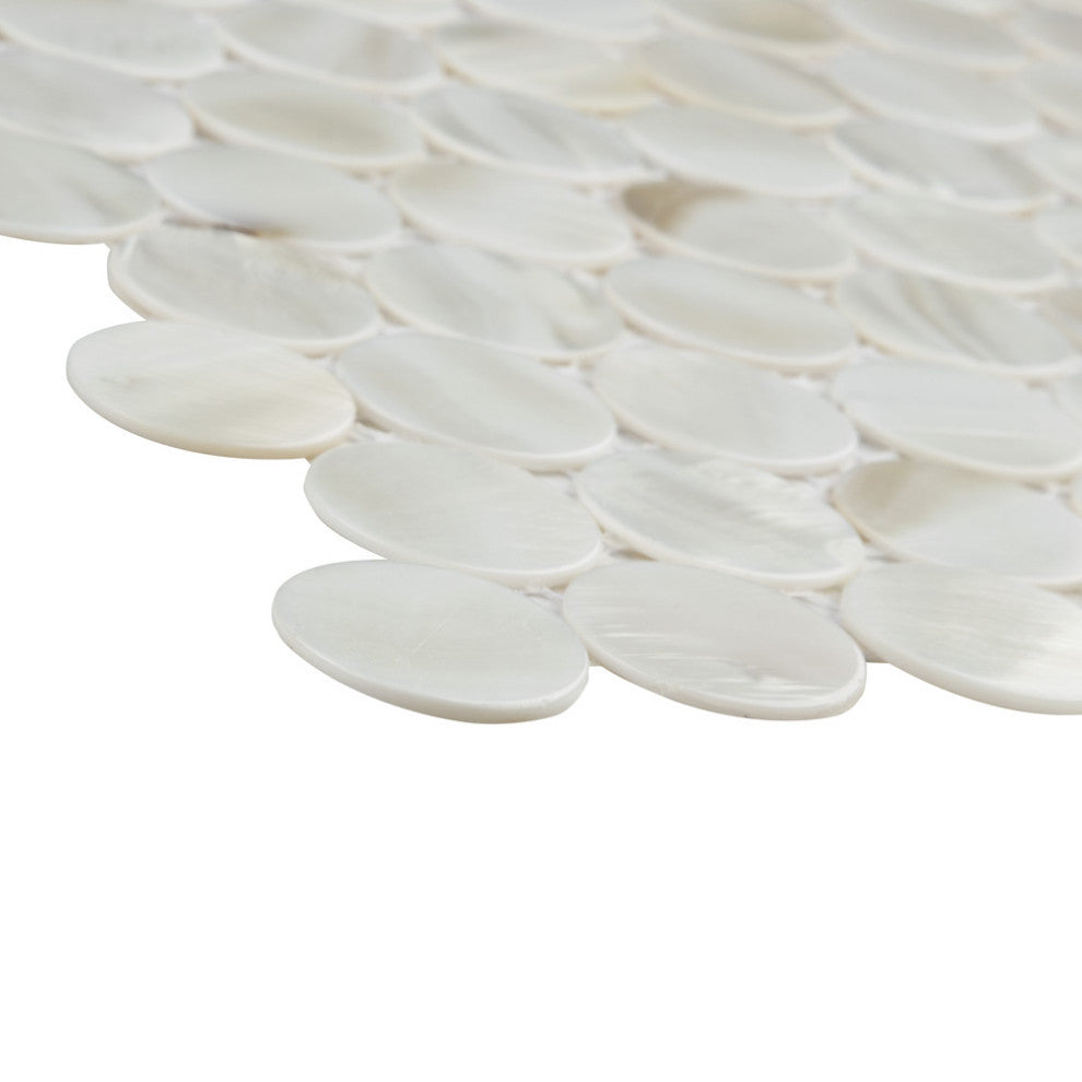 Conchella Penny Mosaic Wall Tile, White, Sample