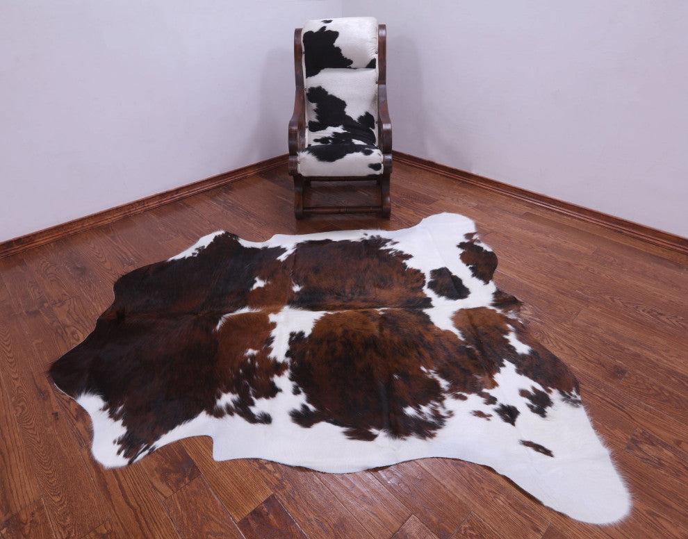 Tricolor Natural Cowhide Rug 6' 9" X 6' 5" C2412