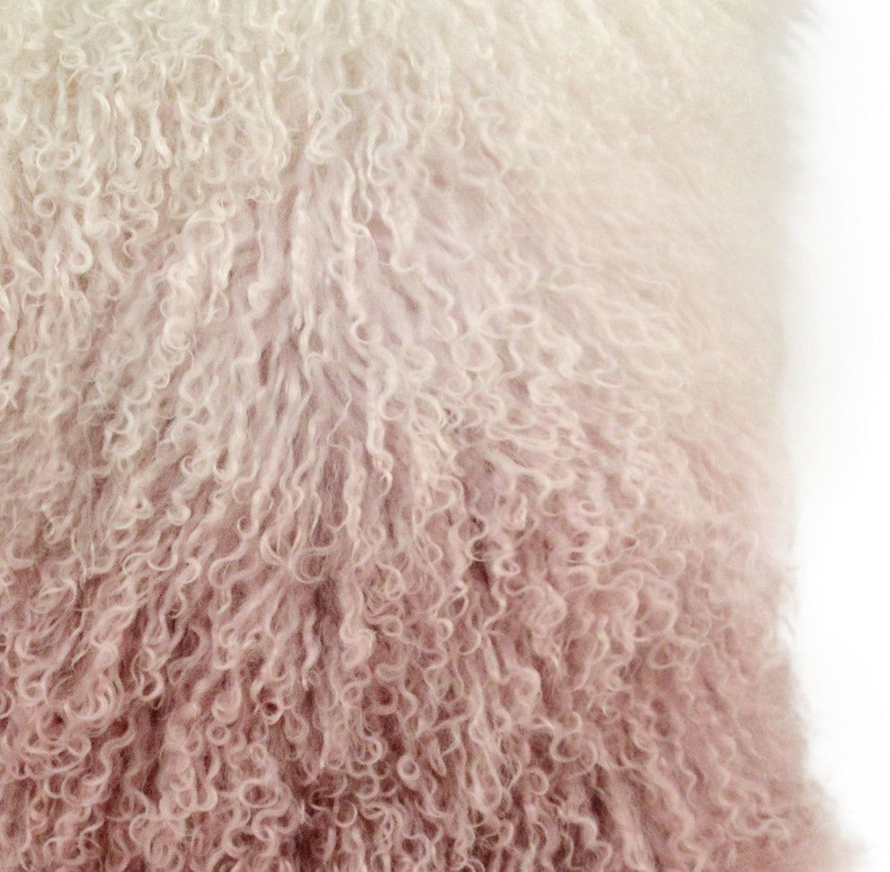 Tibetan Sheep Pillow White to Blush - Blush