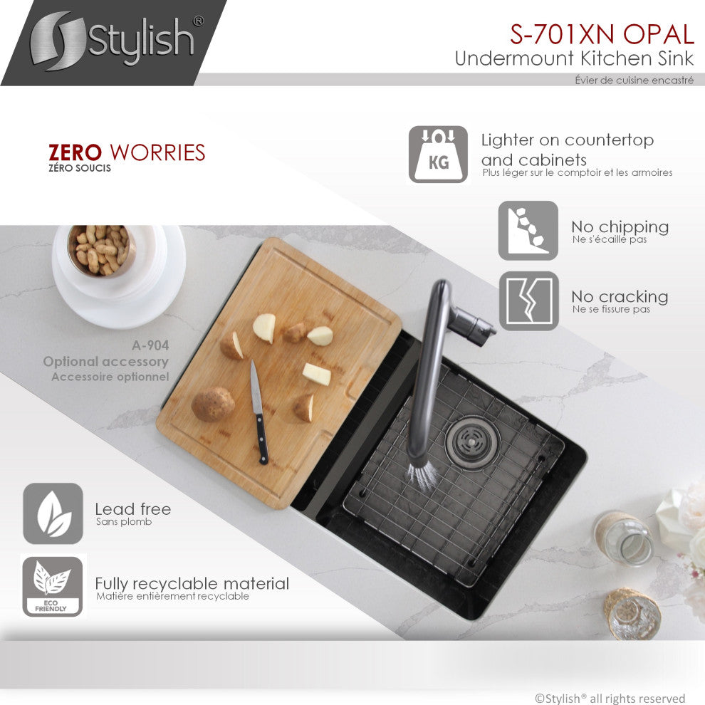 STYLISH 32in Graphite Black Double Bowl Undermount Stainless Steel Kitchen Sink