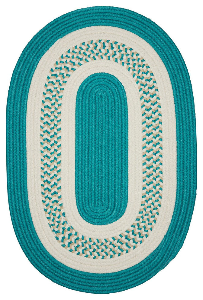 Colonial Mills Crescent NT52 Teal Indoor/Outdoor Area Rug, Round 10'x10'
