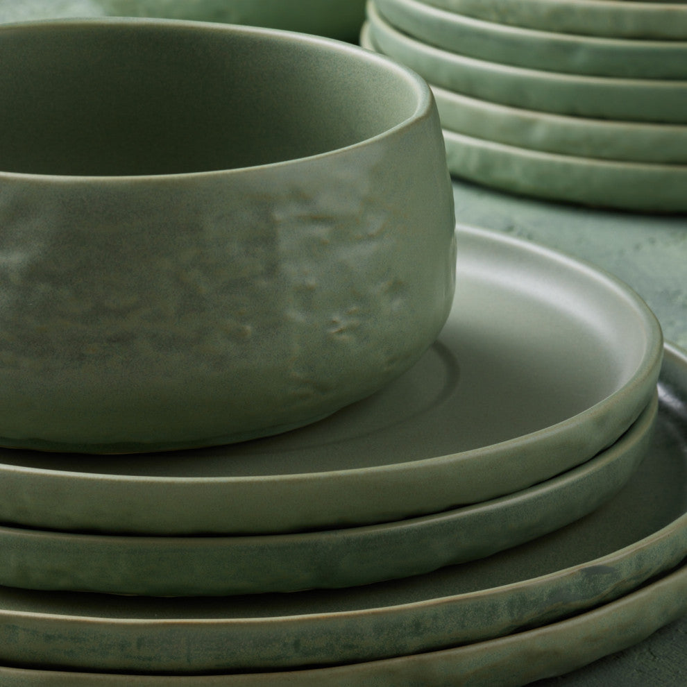 Stone by Mercer Project SHOSAI Stoneware 32 Piece Dinnerware Set, Sage