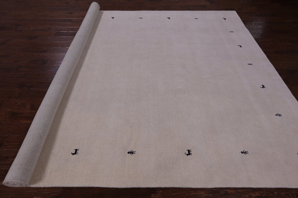 9' 0" X 12' 0" Persian Gabbeh Handmade Wool Rug - Q15242