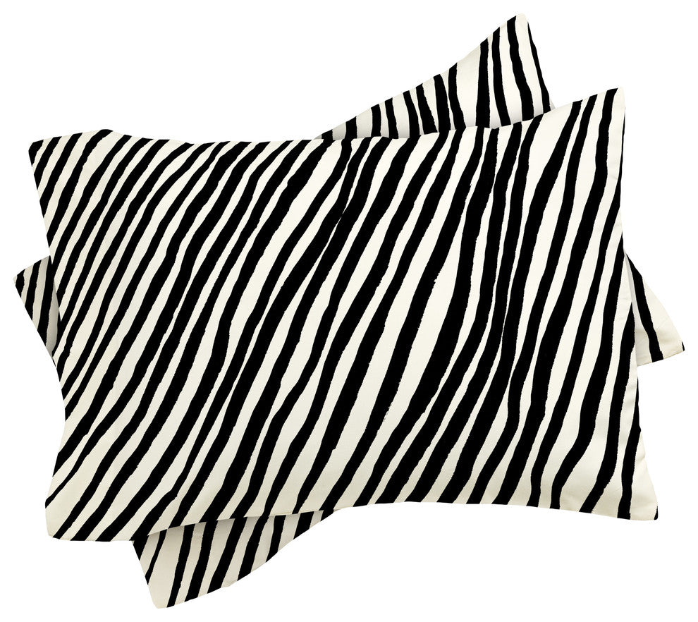 Georgiana Paraschiv Diagonal Stripes Black Duvet Cover Set, Twin XL