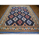 Blue Afghan Ersari With Large Elements Soft Wool Hand Knotted Rug, 9'2"x11'10"