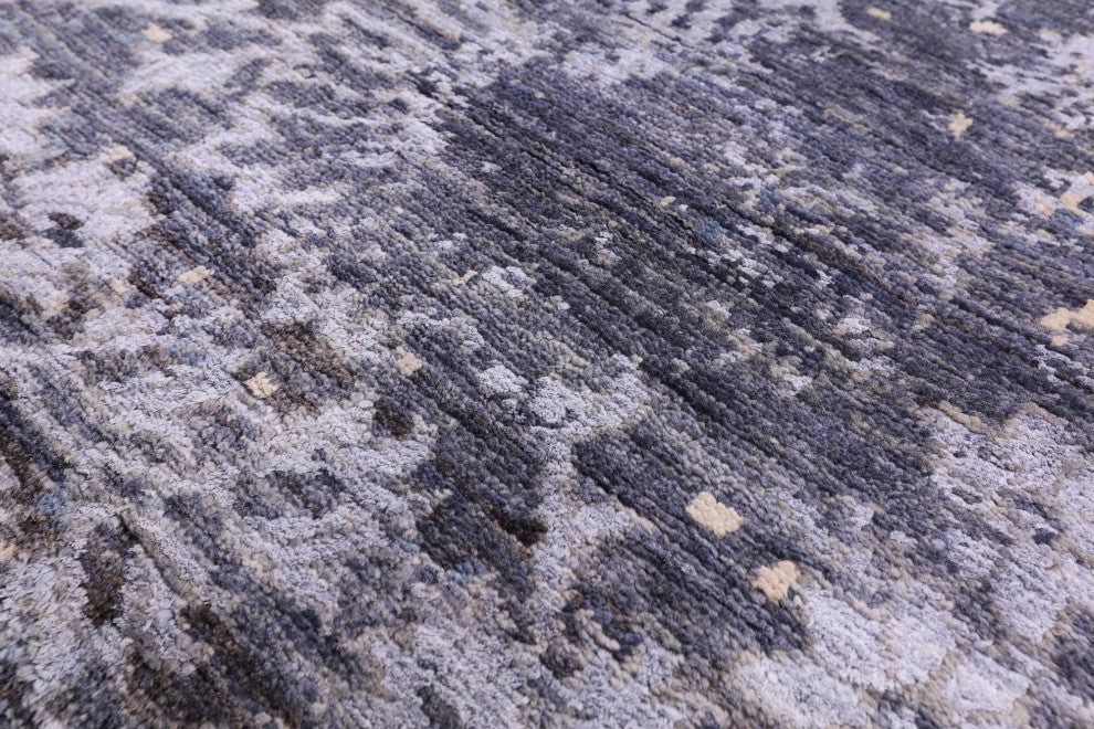 8' 2" X 10' 0" Wool and Silk Modern Handmade Rug Q10324