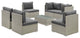 Repose 7-Piece Outdoor Patio Sectional Set Light Gray Charcoal