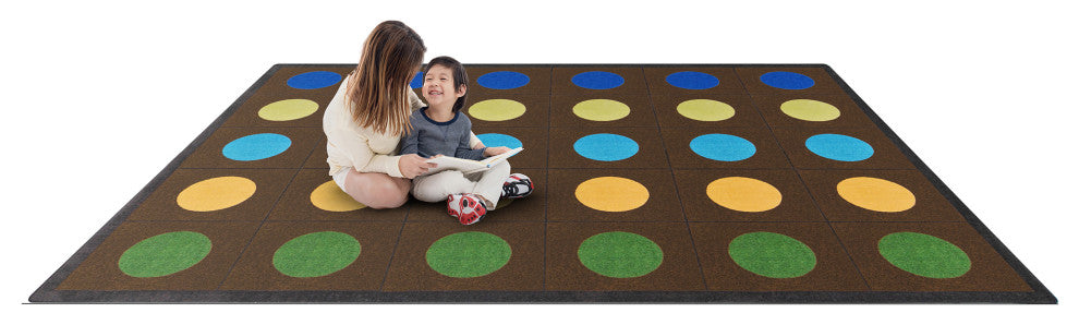 Kid Essentials Rug, Lots of Dots, Earthtone, 7'8"x10'9"