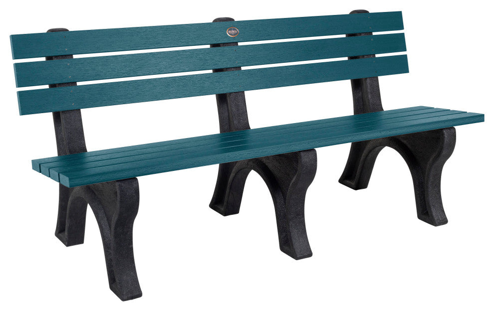 Aurora Traditional 6' Park Bench, Nantucket Blue