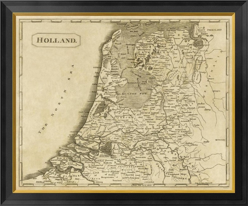 "Holland, 1812" Framed Canvas Giclee by Aaron Arrowsmith, 34x28"