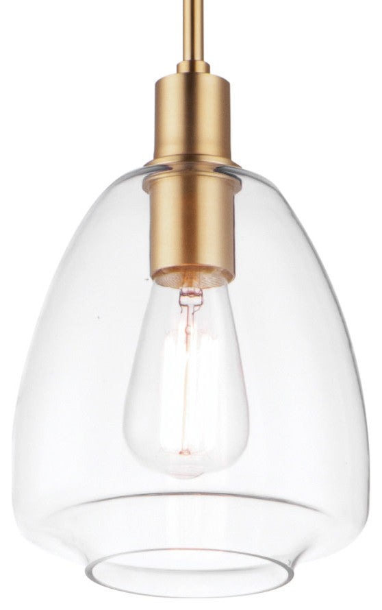 Maxim 11112CL Babylon 7"W Mini Pendant - Satin Brass