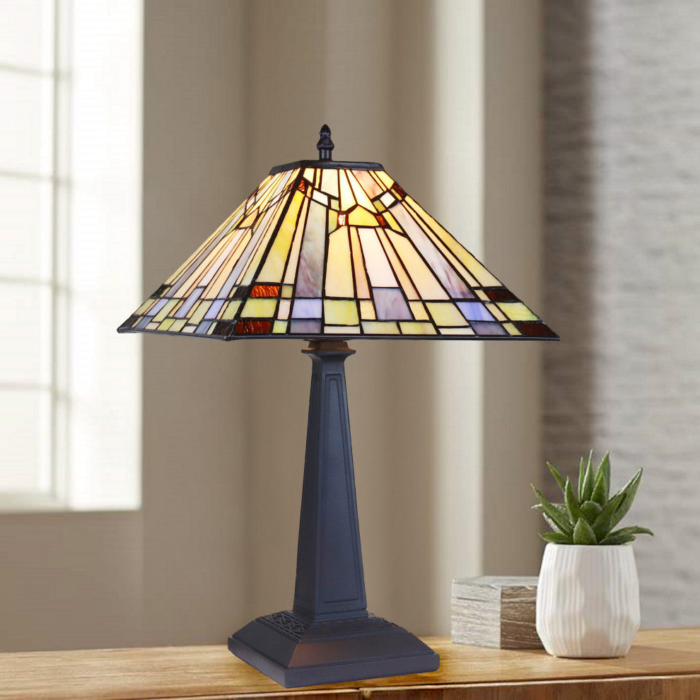CHLOE Lighting CH33293MS12-TL1 KINSEY Tiffany-Style Blackish Bronze Table Lamp