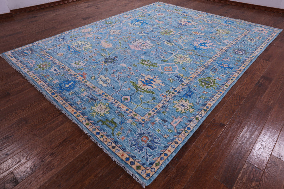 9' 4" X 12' 2" Hand Knotted Turkish Oushak Wool Rug - Q15675