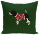 Warmest Wishes, Decorative Holiday Animal Print Pillow, Dark Green, 20"x20"