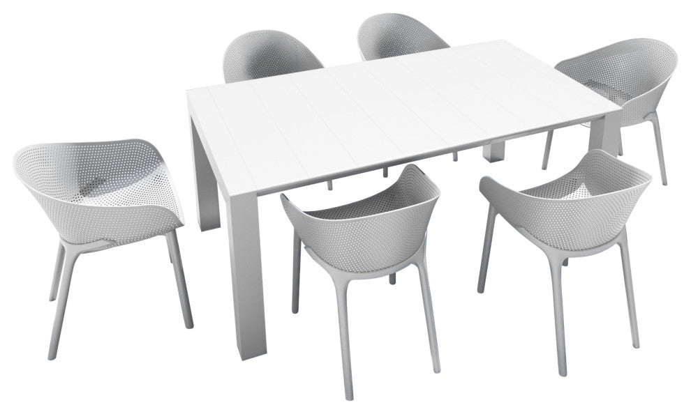 Compamia Sky Extendable 7-Piece Dining Set, White