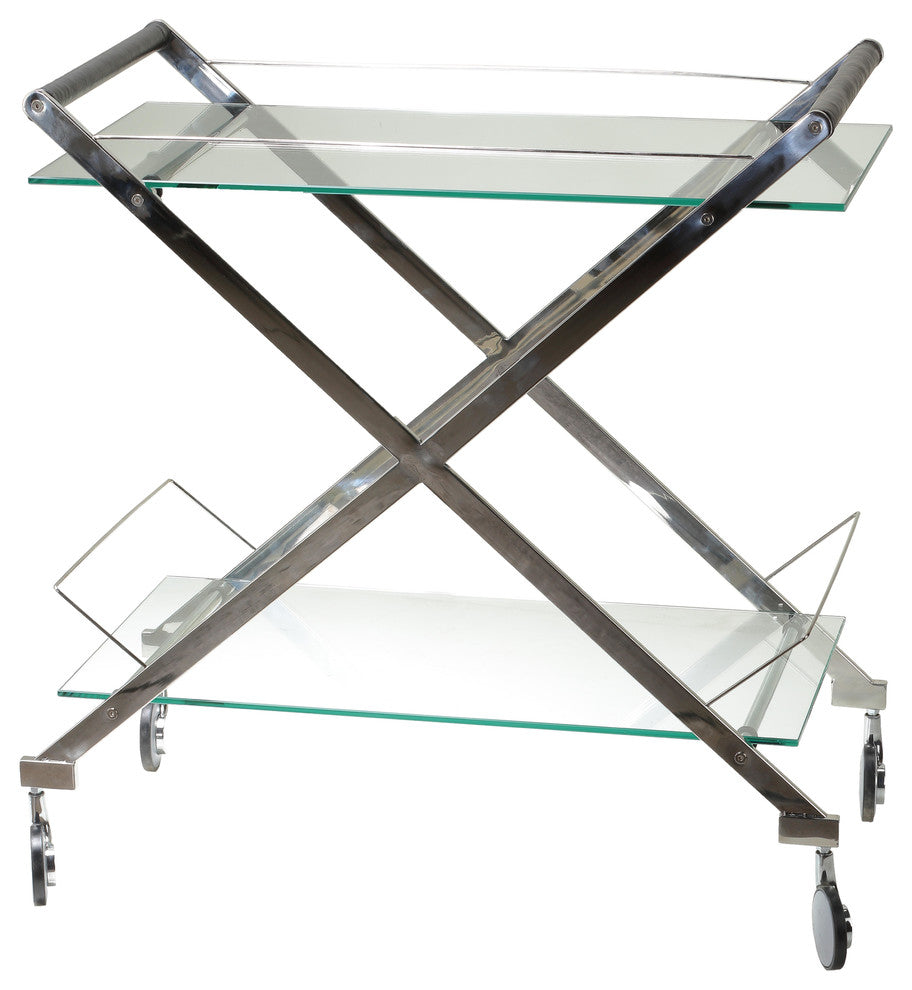 Cortesi Home Gilmore Glass Bar Cart