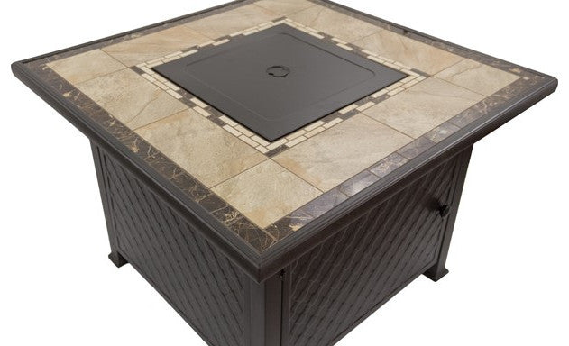 Square Tile Fire Pit In Bronze
