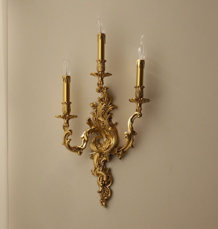 Luxury Wall Lamp in the Classic French Style, Living Room, Bedroom, 3 Lights