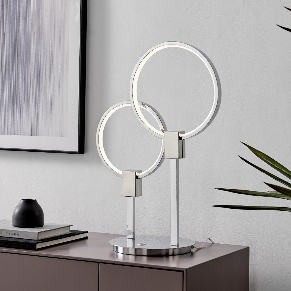 Hong Kong Dimmable Integrated Led Table Lamp, Chrome