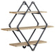 Benzara BM274645 Wall Mount Rack With 3 Tier, Diamond Pipe Frame, Brown/Black