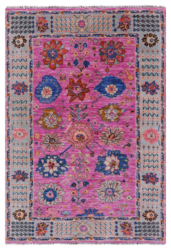 Hand-Knotted Turkish Oushak Wool Rug 5' 11" X 8' 11" - Q15462