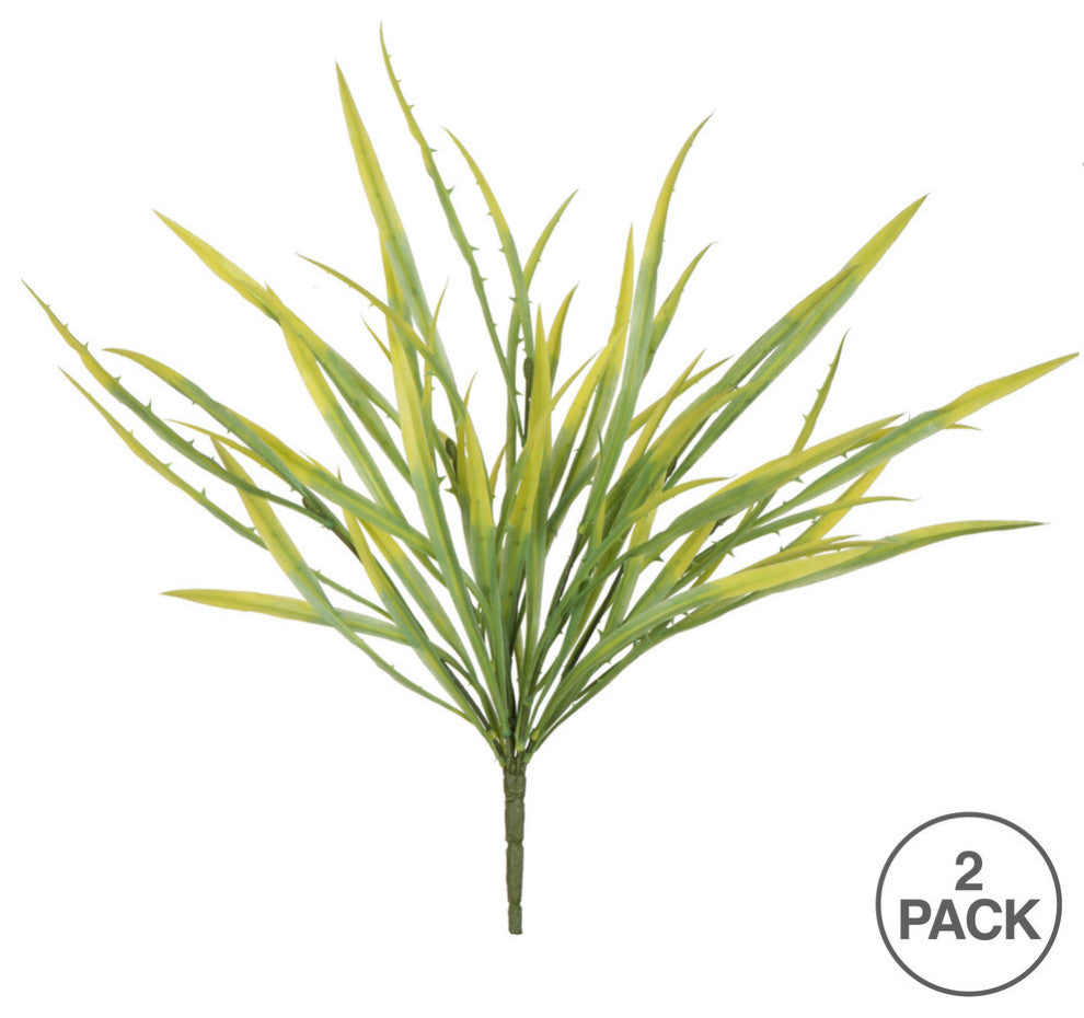 Vickerman Fq180201 18" Artificial Green Spiked Grass Spray. Includes 2 Sprays