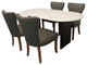 Lavaca 5-Piece Dining Set, 72" Oval Dining Table and 2 Sets of Grey Chairs