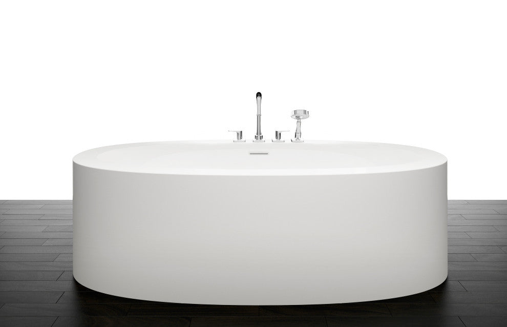 Ove Bath 72x36x22, Glossy, Matte Black Overflow