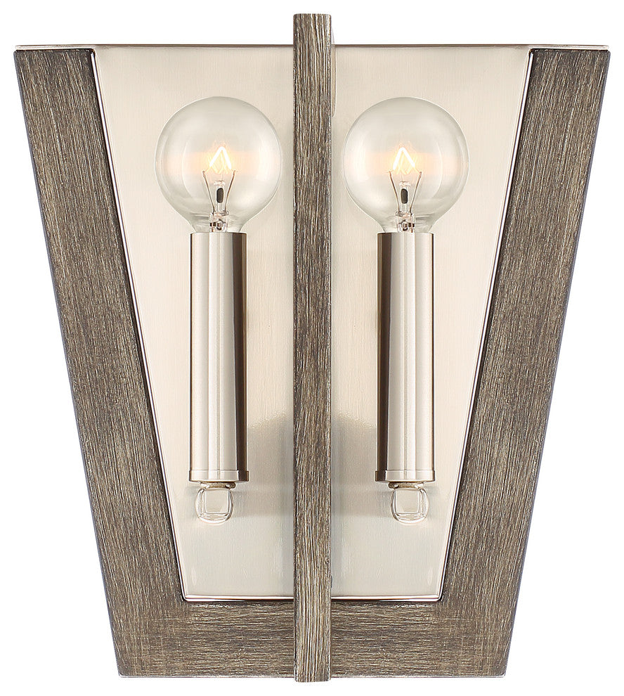 Westend 2 Light Wall Sconce, Satin Platinum
