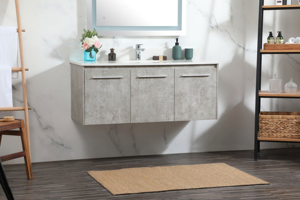 Elegant VF44548MCG-BS 48" Single Bathroom Vanity, Concrete Gray