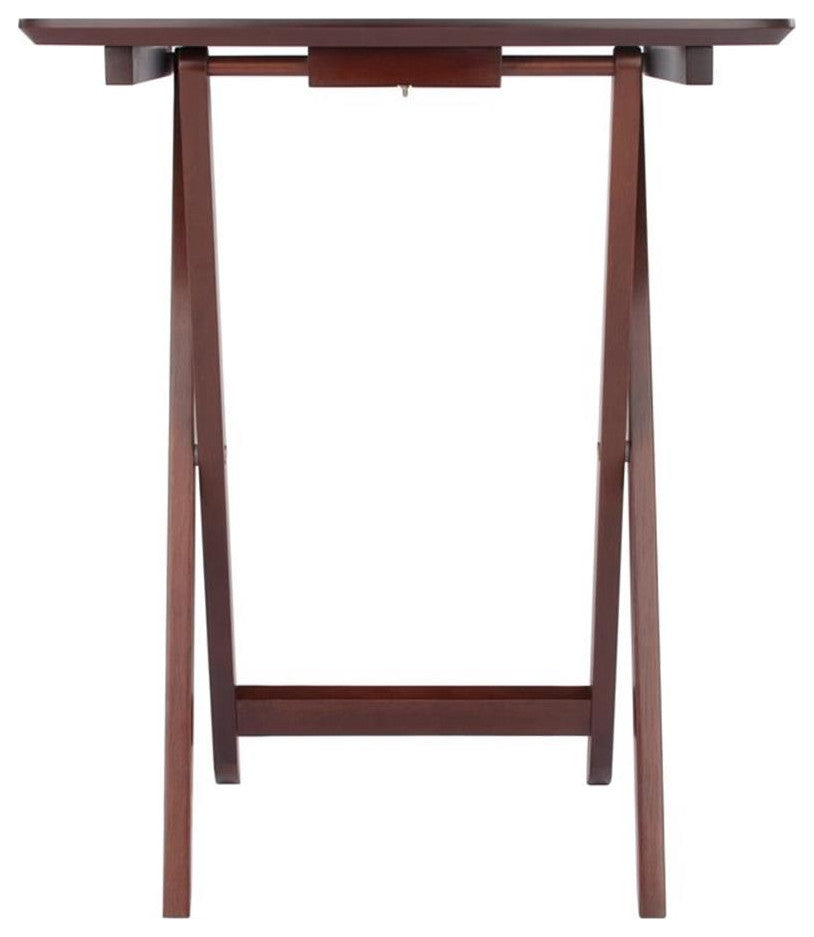 Winsome Darlene Transitional Solid Wood Snack Table Set in Walnut (Set of 2)