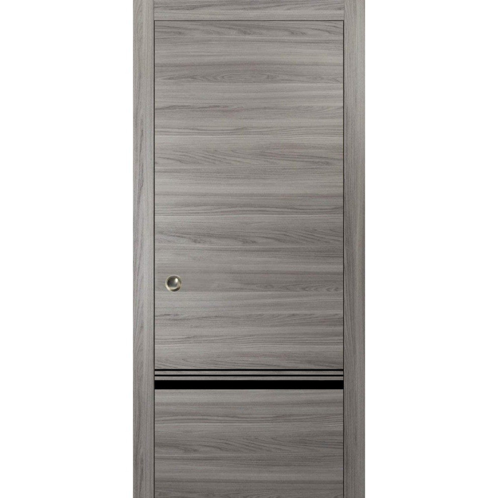 French Pocket Door 30x80 with | Planum 0012 Grey Matte with | Kit Trim