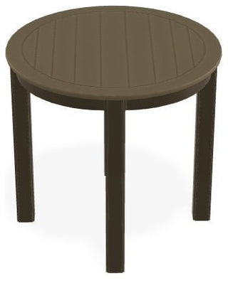 21" Round Marine Grade Outdoor End Table, Beachwood