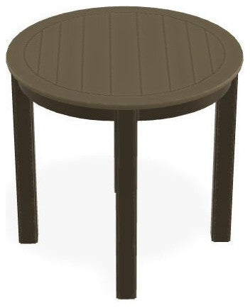 21" Round Marine Grade Outdoor End Table, Beachwood