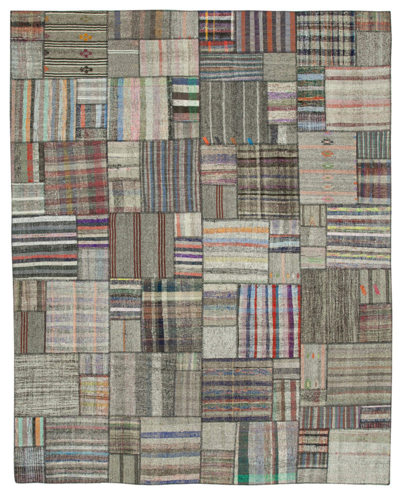 Rug N Carpet - Handmade Oriental 10' 10'' x 13' 7'' Rustic Patchwork Kilim Rug