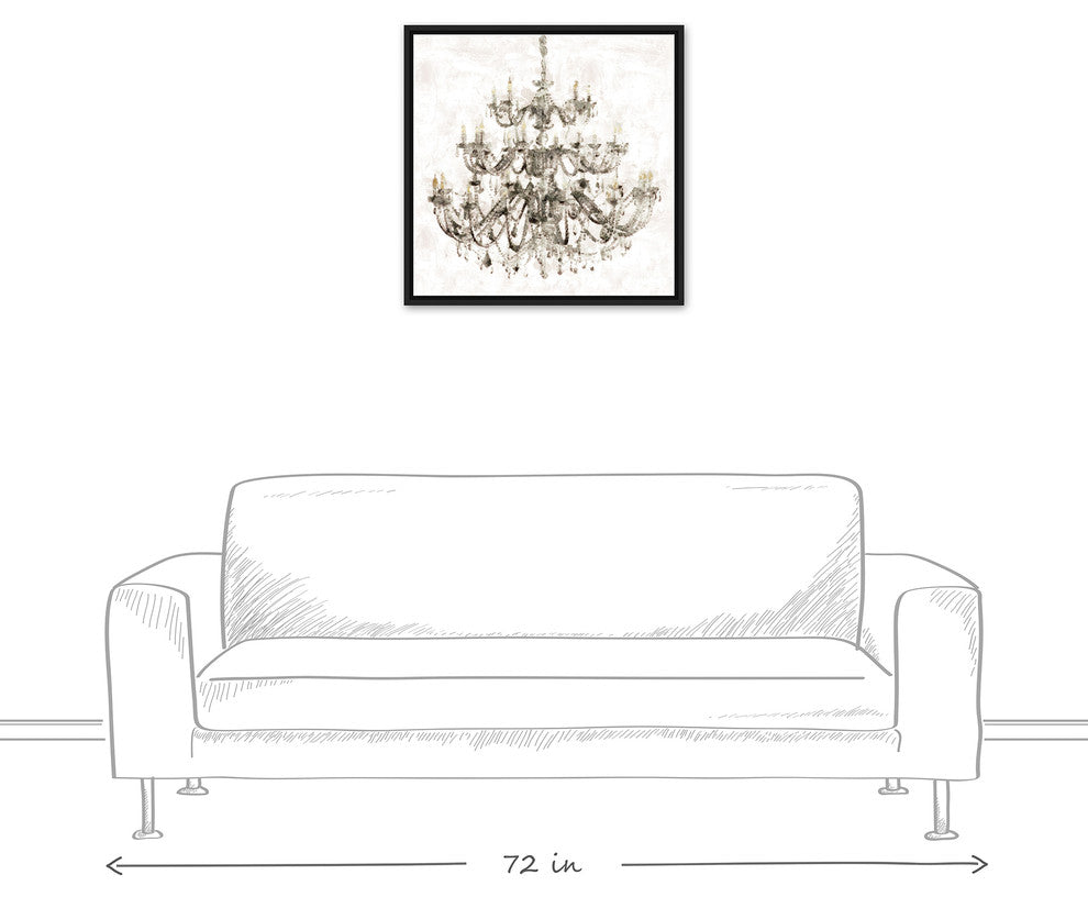 Opulent Chandelier Wall Art, 24"x24", Floating Frame Canvas