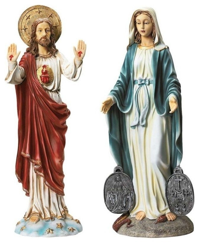 Set of Jesus and Mary Devotional Sculptures