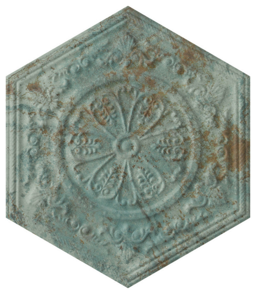 Zinc Hex Green Decor Porcelain Floor and Wall Tile