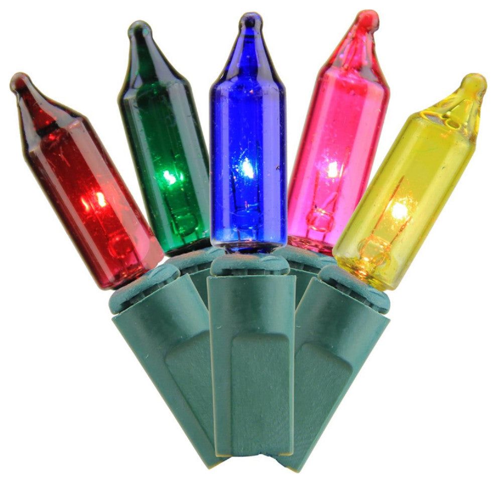 Commercial Multicolor Mini Lights, Wire Connect 7 150-Piece Set, Yellow, 600"
