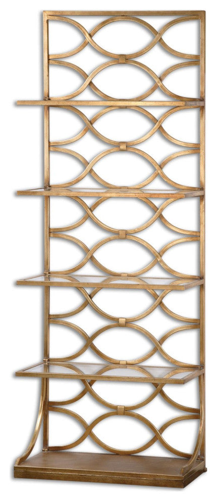 Uttermost 24447 Lashaya Shelf Designed by Grace Feyock - Lustrous Gold Leaf