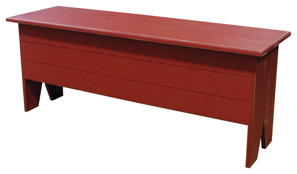 Wooden Storage Bench, Old Red